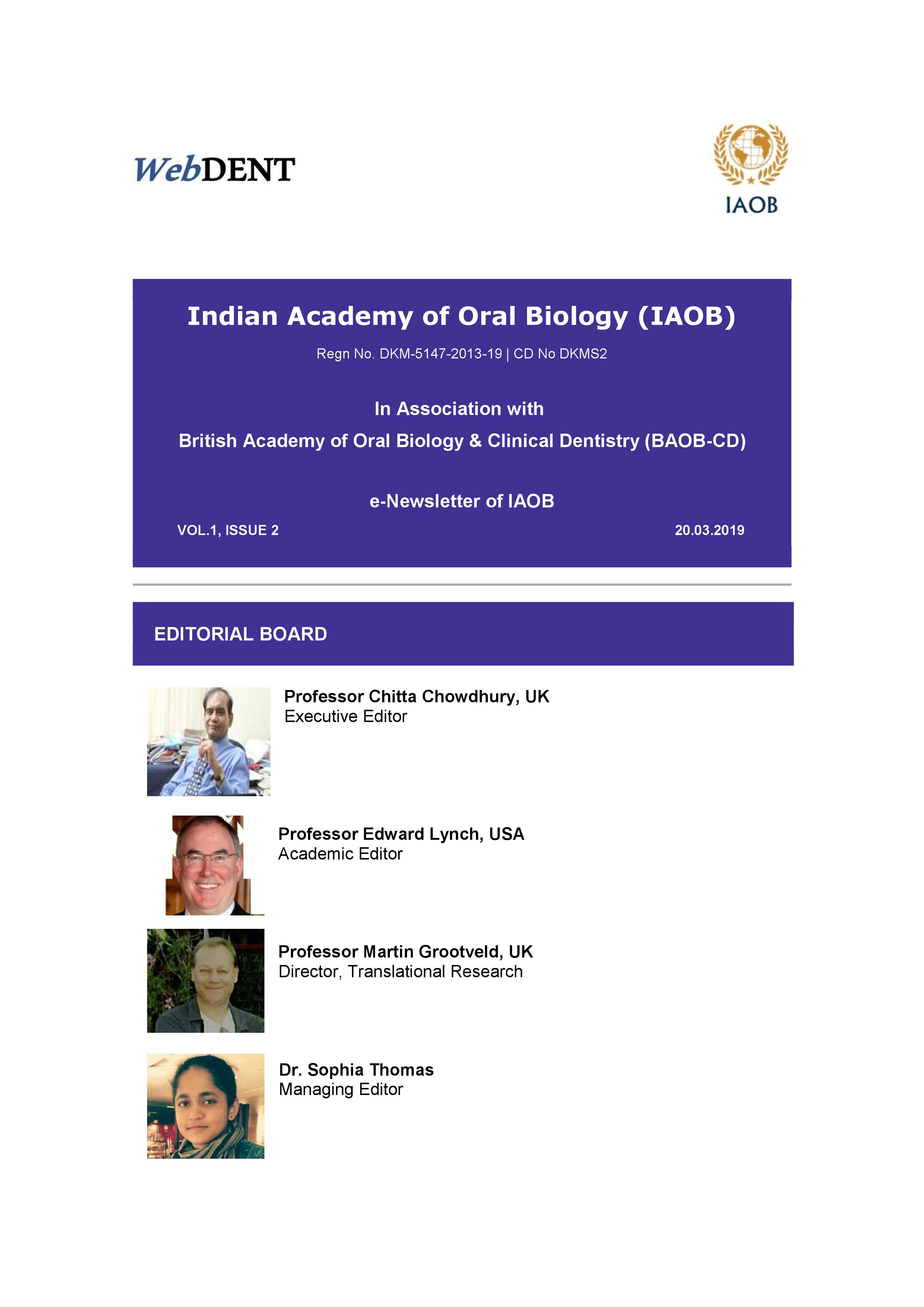 Indian Academy of Oral Biology (IAOB) E-Newsletter